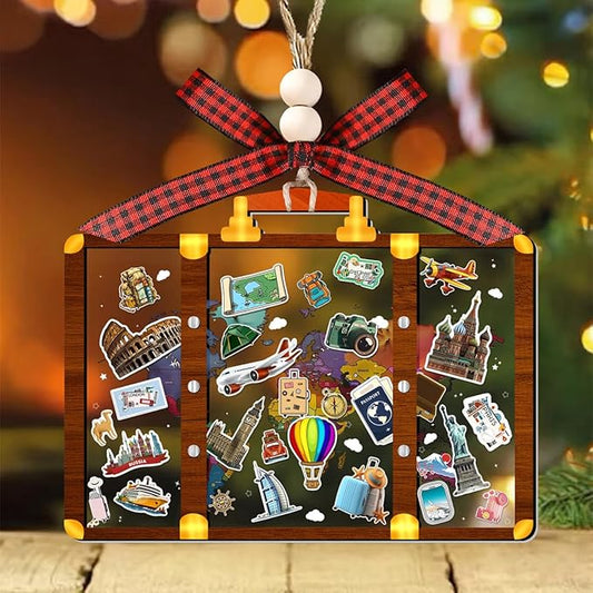Tesuivra Personalized Christmas Ornaments 2025 - World Globe Traveler Ornament for Christmas Tree Travel Adventures Vacation Gifts Holiday Decoration