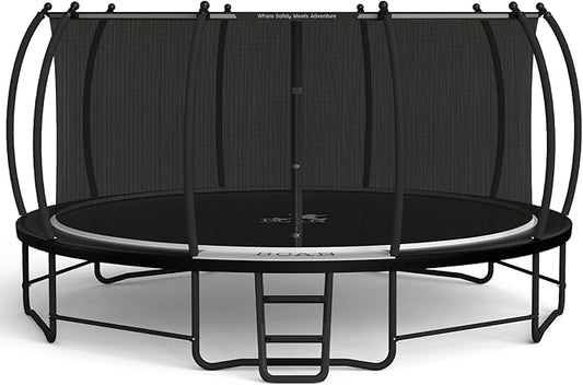 BCAN 8FT 10FT 12FT 14FT 15FT 16FT Recreational Trampoline with Enclosure for Kids Adults, ASTM Approved, Outdoor Trampolines with Ladder for Kids
