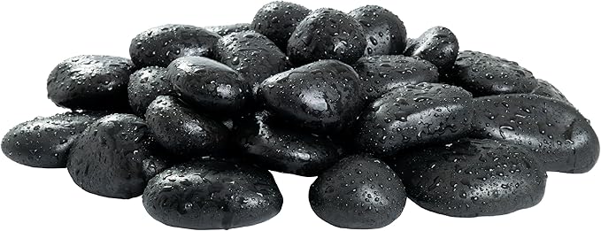 MSI Decorative Polished Black Pebbles, 1.2 inch - 2 inch, 40 lb. Bag