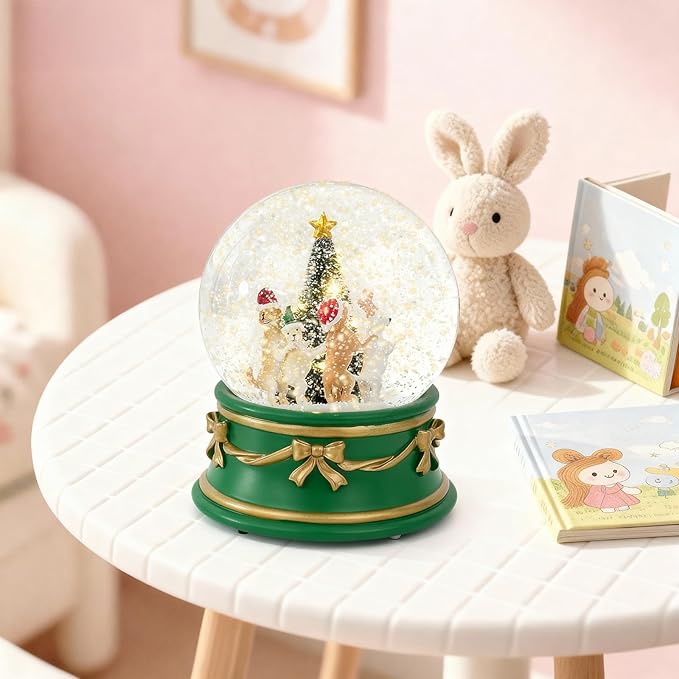 Snow Globe Dogs Party/Christmas Tree Snowglobe with LED Birthday Party Decorations Creative Collectibles (GPY6430-120MM)