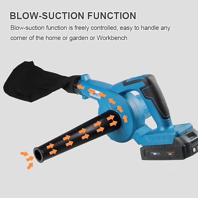 NEWONE Small Leaf Blower Cordless Compatible with Makita 18V Battery,157MPH/64CFM Lightweight Mini Hand Electric Leaf Vacuum for Lawn Care with Battery and Charger,2 Speed