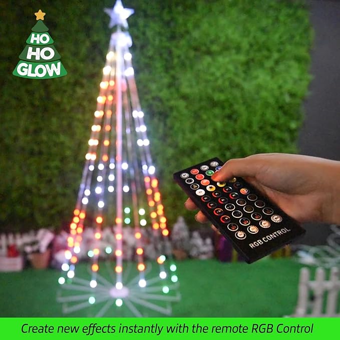 Indoor and Outdoor 8ft 355 Smart LED Christmas Tree with Adjustable Lights Music Modes, and Scenes with App Control, Pre-Lit Seasonal Decoration