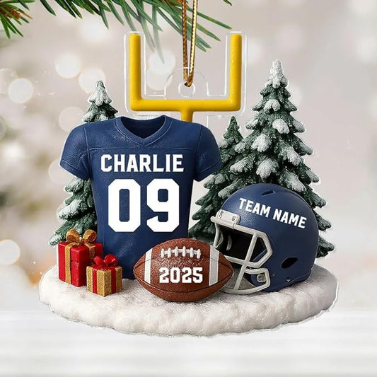 Personalized Football Christmas Ornament, Football Ornament, Footballs Ornaments Christmas Tree Hanging Ornaments Tree Decorations, Proud American Footballs Player Uniform /5