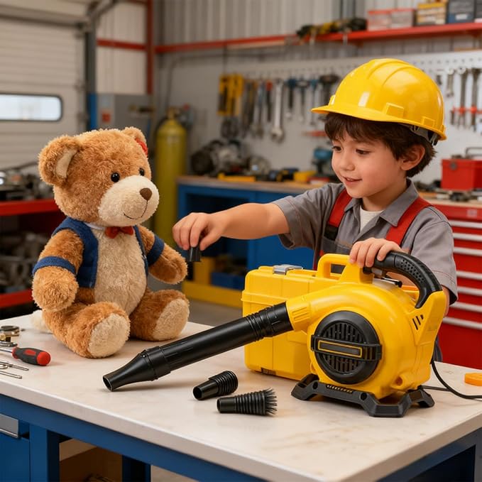 Safe Leaves Blower Toy Battery Powered for Outdoor Grass Removal Realistic Indoor Tool Low Noise for