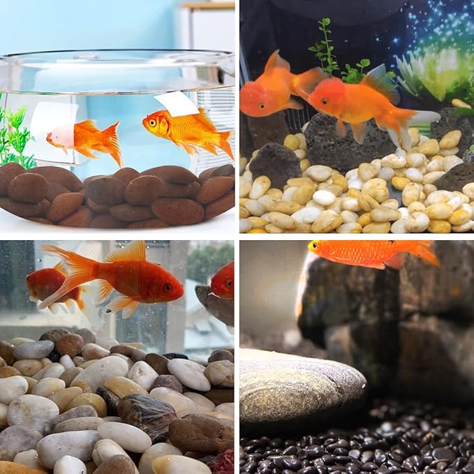Rocks for Plant 5lbs, Red River Rocks 1-2 Inch Natural Pebbles for Indoor Plants, High Polished Decorative Stones Vase Filler Fish Tank Aquariums Landscaping Garden