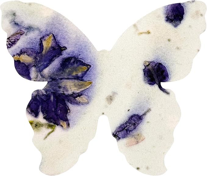 Butterfly Seed Paper – 50pcs Large Purple Plantable Wildflower, Writable & Plantable Gift for Moms, Plant Lover, & Teachers, Ideal for Weddings, Baby Shower, Memorial, & Celebrations
