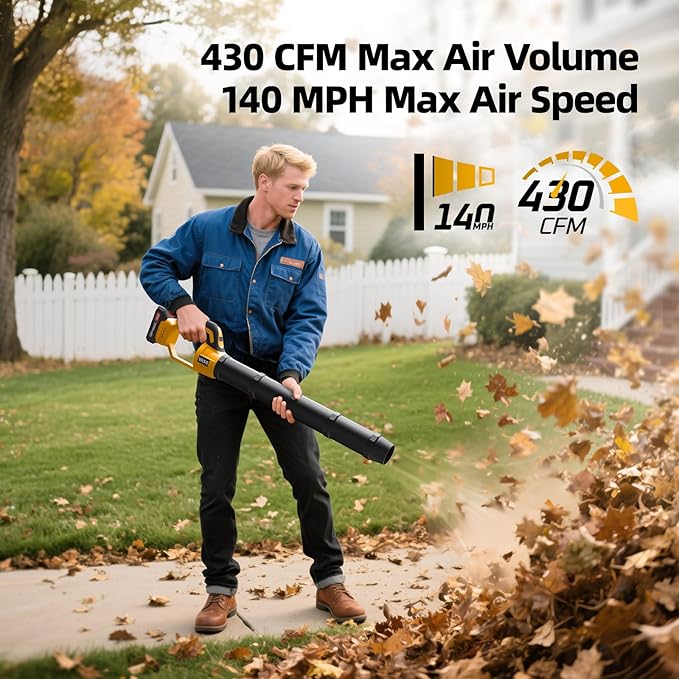 VASG Leaf Blower Cordless ? Lightweight Handheld Electric Leaf Blower with Variable Speed, 21V 3¡¿2.0Ah Batteries & Fast Charger for Effortless Lawn, Yard, Garden, Patio, Driveway & Leaf Cleanup