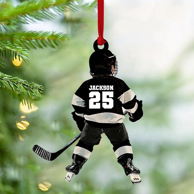 Custom Hockey Player Christmas Ornament 2025, Personalized Ice Hockey Players Ornaments, Custom Name and Number, Sport Lovers Gifts, Christmas Tree Decoration 1