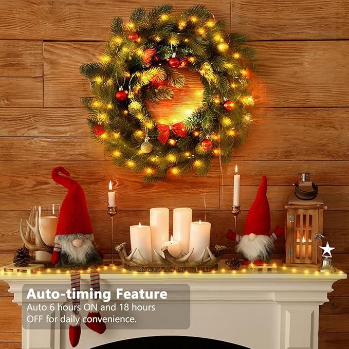 16.5ft Battery Operated String Lights(4 Pack), 50 LED Twinkle Fairy String Lights Battery Powered with Timer for Indoor Outdoor Christmas Trees Wreath Decoration Party Bedroom - Warm White