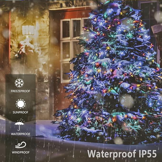 25PACK Multicolor C9 LED Christmas Lights Replacement Bulbs，Shatterproof & Waterproof Plastic C9 Led Bulbs for Outdoor String Lights, E17 Base, 0.6W Equivalent to 7W, 50LM Holiday Decoration
