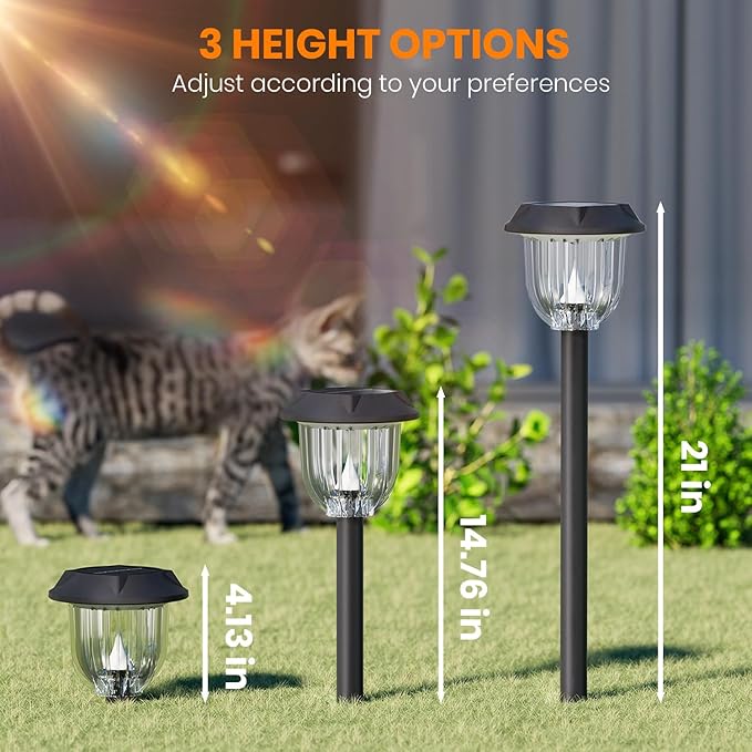 AOSEA Christmas Solar Pathway Lights Outdoor Waterproof, Solar Powered Garden Lights, Christmas Decor Garden Lighting for Yard, Patio, Landscape, Pathway (RGB Flash Mode Only, 10 Pack)
