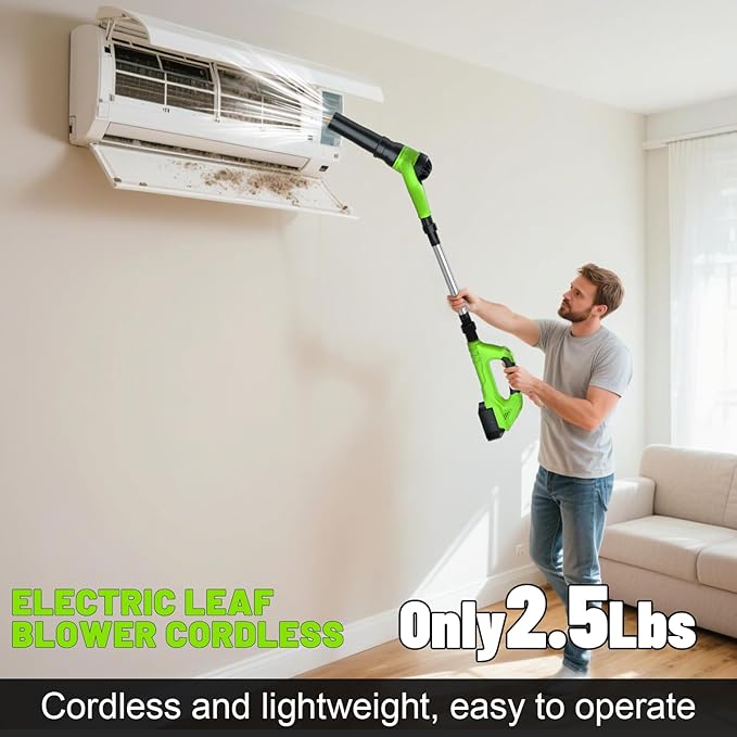 Leaf Blower Cordless, 40V Electric Leaf Blower Cordless with 2 Batteries, Adjustable 300¡Æ Multi-Angle Rotation Nozzle 3 Speed Modes 500CFM/180MPH for Lawn Care, Patio, Dust, Leaves, Yard, Car, Gutter