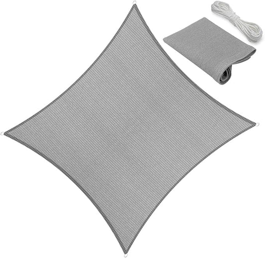 11' x 11' Sun Shade Sail Canopy Awning Permeable Fabric Pergola Cover, for Outdoor Patio Lawn Garden Backyard Carport, Gray