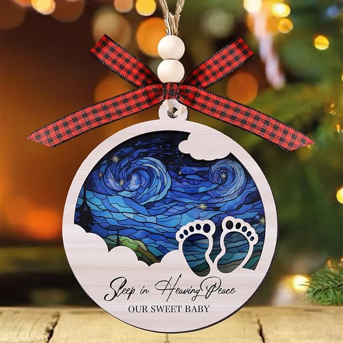 Tesuivra Baby Memorial Gift - Infant Loss Ornament for Christmas Tree, Miscarriage & Stillborn Sympathy Gifts for Mom and Dad - Angel Memorial Decoration for Bereaved Parents