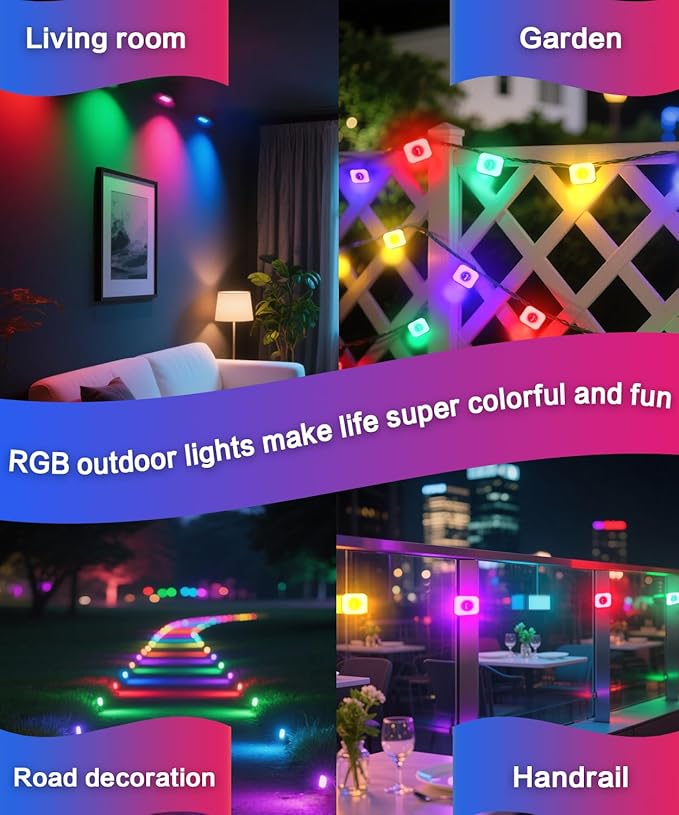 Permanent Outdoor Lights for House, 50ft 24 RGB+IC Smart Outdoor Decor, 50 Scene Modes, App/Remote Control, IP68 Waterproof
