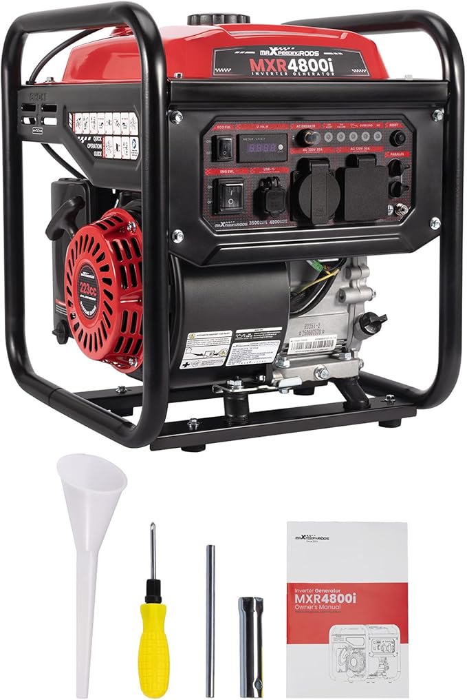 maXpeedingrods 4800 Watt Portable Inverter Generator, Gas Powered Open Frame Generator with ECO Mode, Lightweight for Outdoor Camping, Home Backup, Garden