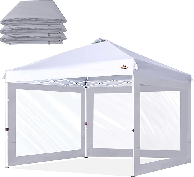 SCOCANOPY Clear Window Sidewall for 10x10 Canopy Frame, 3 Pack Sunwalls Only,(Gray)