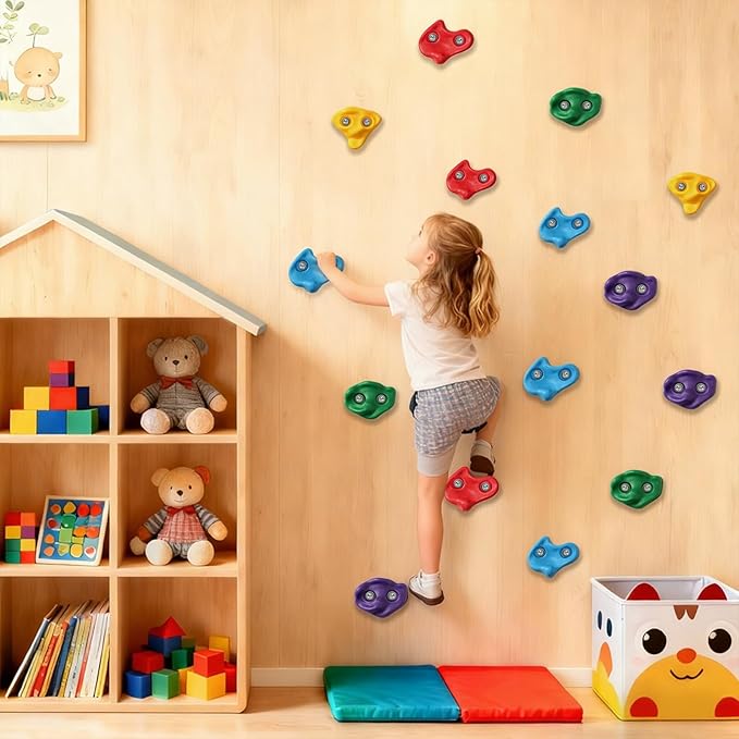 30 PCS Rock Climbing Holds for Kids,Adult Rock Wall Holds Large Climbing Rock Wall Grips for Indoor and Outdoor Playground Play Set with Hardware
