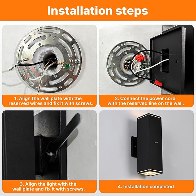 Outdoor Wall Lights 2 Packs,Modern Square Dusk to Dawn Outdoor Porch Light,Integrated LED Cylinder Up Down Lights Aluminum Waterproof Wall Lighting Exterior Light for Porch Patio Garage