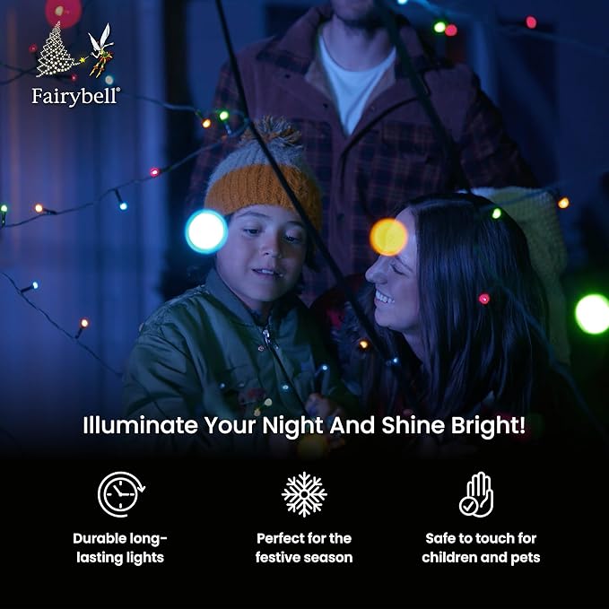 Fairybell - Flagpole LED Christmas Tree - Outdoor Christmas Decorations - Luminous Switch - 1,500LED Tree - 13ft - Suitable for Existing Flagpoles - Outdoor Lighting