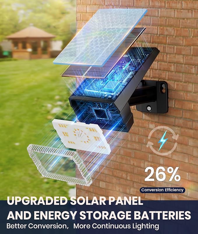 8-Pack Solar Lights Outdoor Waterproof IP67, 3 Color Modes (Warm/Cool White & Hybrid) with 3 Lighting Modes, 105° Adjustable Dusk to Dawn Solar Spotlights for Pathway/Garden/Yard Wall/Ground Lighting