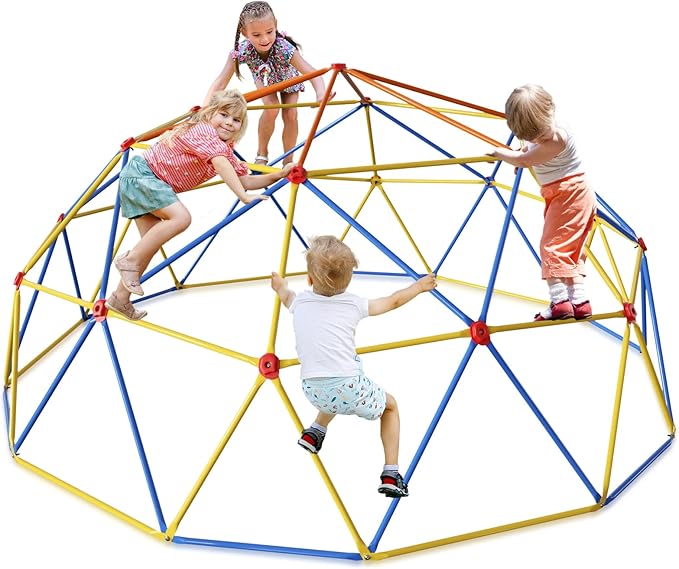 10FT Climbing Dome, Outdoor Jungle Gym for Kids- Supports 1000LBS-Anti-Rust Metal Outdoor Play Structure ASTM Approved, Easy Assembly
