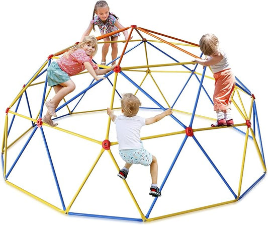 10FT Climbing Dome, Outdoor Jungle Gym for Kids- Supports 1000LBS-Anti-Rust Metal Outdoor Play Structure ASTM Approved, Easy Assembly
