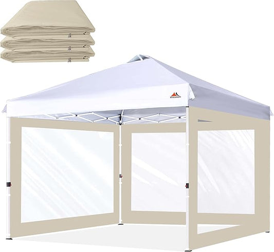 SCOCANOPY Clear Window Sidewall for 10x10 Canopy Frame, 3 Pack Sunwalls Only,(Beige)