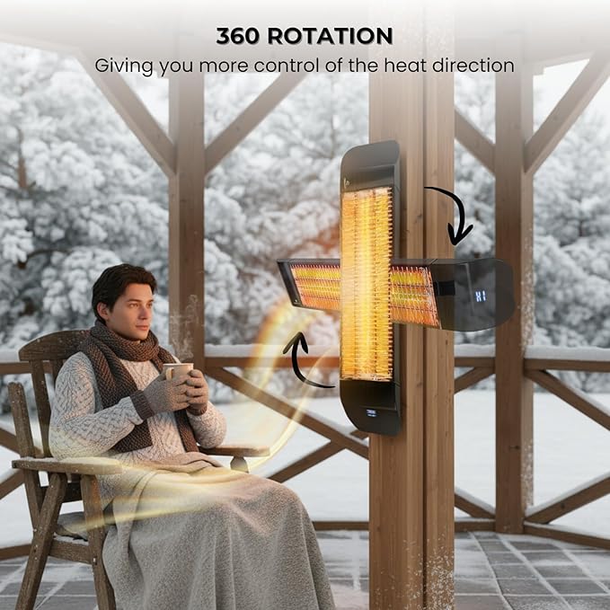 ZeboZap KDHT1500 1500W Infrared Electric Patio Heater for Gazebos, Pergolas, Decks, Garages, Backyards & Restaurants | Wall & Post Mounted Outdoor Heater