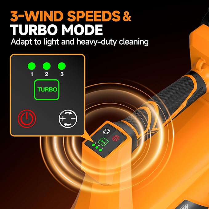 Alloyman 40V Battery Powered Leaf Blower Cordless with 2¡¿2.0Ah Battery and Charger, 650CFM Brushless Handheld Blowers, 3 Speed+Turbo Mode Electric Leaf Blower for Lawn Care, Leaves, Dust, Snow