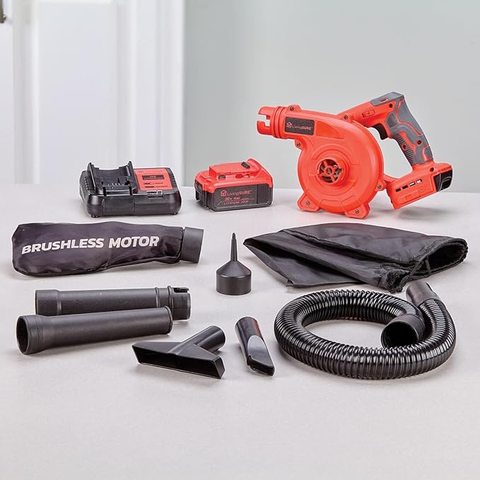 LivingSURE Cordless Leaf Blower Vacuum, Battery & Charger