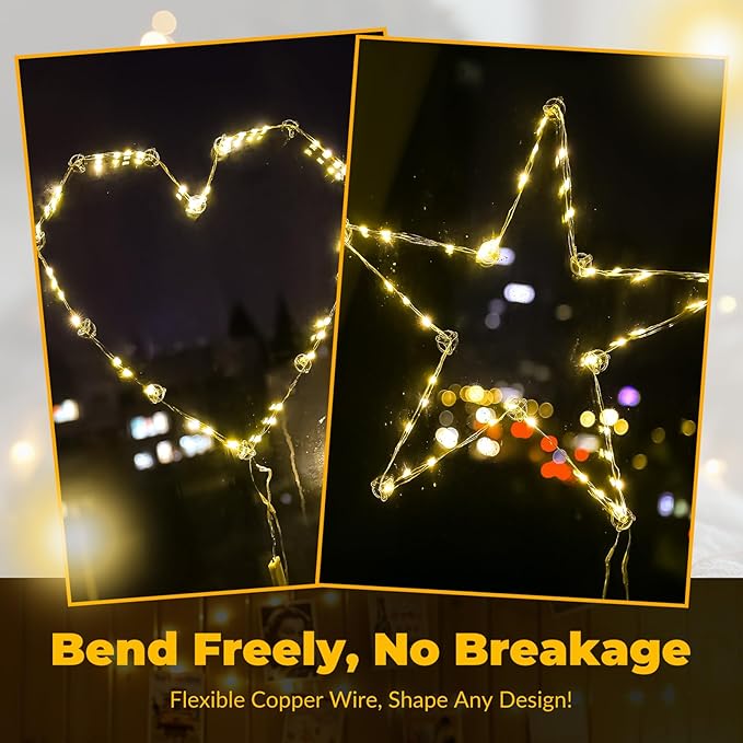 ZSJWL 30 Pack Fairy Lights Battery Operated Warm White,7Ft 20LED Mini String Light, Waterproof Twinkle Light Silver Copper Wire Lights for Wedding Party Bedroom Christmas Table Decoration