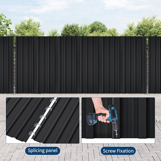 20Pcs Metal Roofing Panels for Carport, Heavy Duty Metal Carport Kits, Galvanized Steel Corrugated Panels, for Patio Outdoor Garden, 42.52 in x 16.77 in