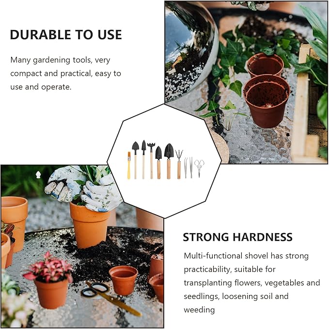 10 Pcs Mini Succulent Planting Tools and Gardening Kit for Transplanting and Caring Bonsai Flowers Compact Plant Growing Tools for Indoor Outdoor Use