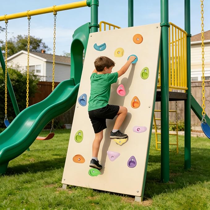 50 PCS Rock Climbing Holds for Kids,Rock Climbing Wall Grips Climbing Rocks Wall Kit for Indoor and Outdoor Playground Play Set with Hardware£¨Pastel Color£©