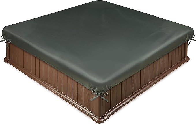 Badger Basket 2 in 1 Sandbox & Garden Planter - Easy Assembly Outdoor Sensory Play and Planting Box - Durable Woodgrain Plastic with Cover & Liner - (48.75 x 48.75 x 12.01)