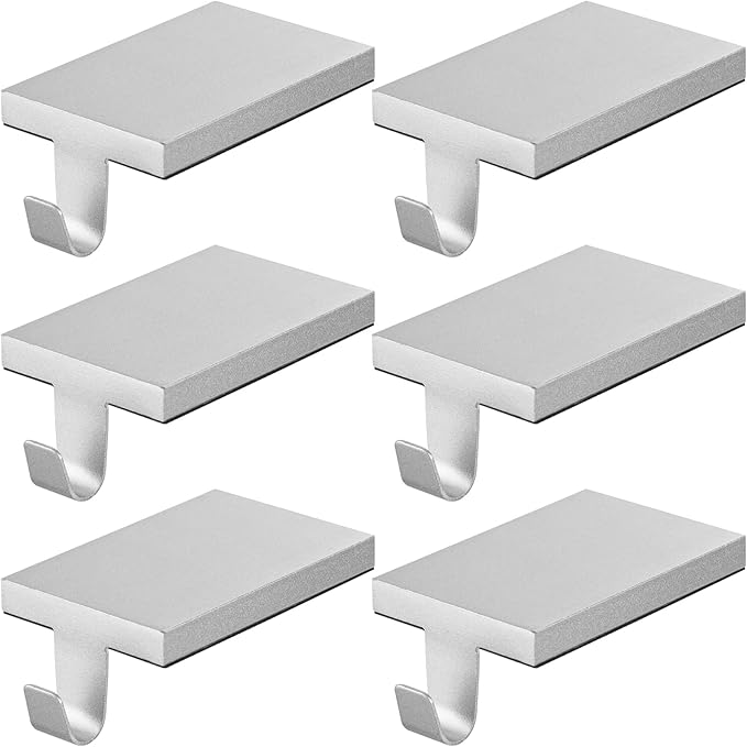 6 Pcs Christmas Stocking Holders Hanging Hooks Heavy Duty Mantel Stocking Holder Bases Weighted Metal Stocking Hangers for Shelf Fireplace Stair Xmas Party Decor (6, Silver)