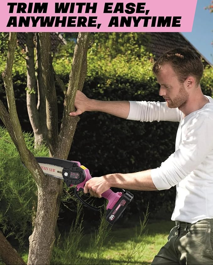 Saker Mini Chainsaw|6 Inch Chainsaws[2025 Upgraded]|Mini Cordless Electric Chain Saw|Small Handheld Portable Chain Saws Battery Powered Chain Saw for Tree Trimmer and Garden,Christmas Gifts