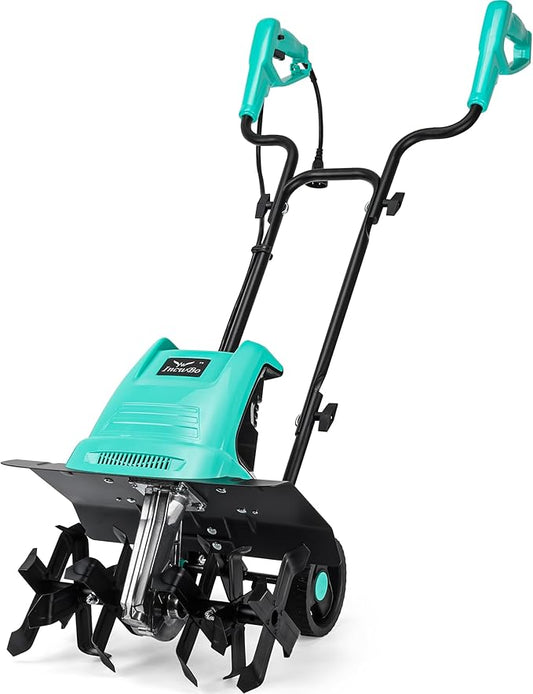Tiller 13.5AMP Rototiller for Garden Corded Electric Tiller Garden Electric Cultivator 8Inch Depth 16Inch Width Tiller for Garden Yard