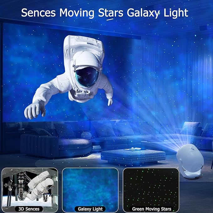 Star Projector,3D Galaxy Projector with 90 Dynamic 3D Scenes & Bluetooth Speaker, Moving Stars Night Light with Auto Timer for Bedroom Decor, and Party.
