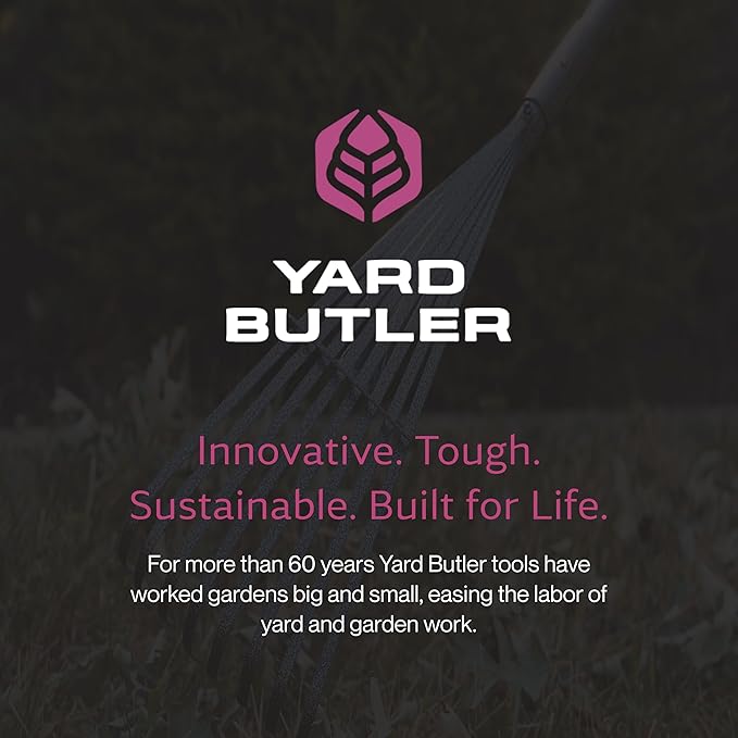 Yard Butler World’s Greatest Shrub Rake | Heavy Duty All Steel Rake with Ergonomic Garden Claw, 8 Free-Floating Tines & Long Metal Handle – Lawn, Yard, Bed, Landscape for Leaves, Grass & Debris, 8"