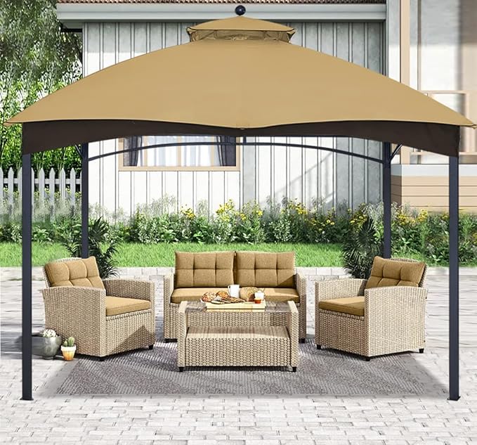 ABCCANOPY Gazebo Replacement Canopy Top for Lowe's Allen Roth #GF-12S004B-1, Beige