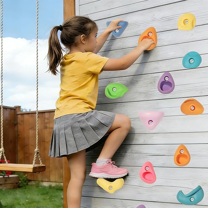 50 PCS Rock Climbing Holds for Kids,Rock Climbing Wall Grips Climbing Rocks Wall Kit for Indoor and Outdoor Playground Play Set with Hardware£¨Pastel Color£©