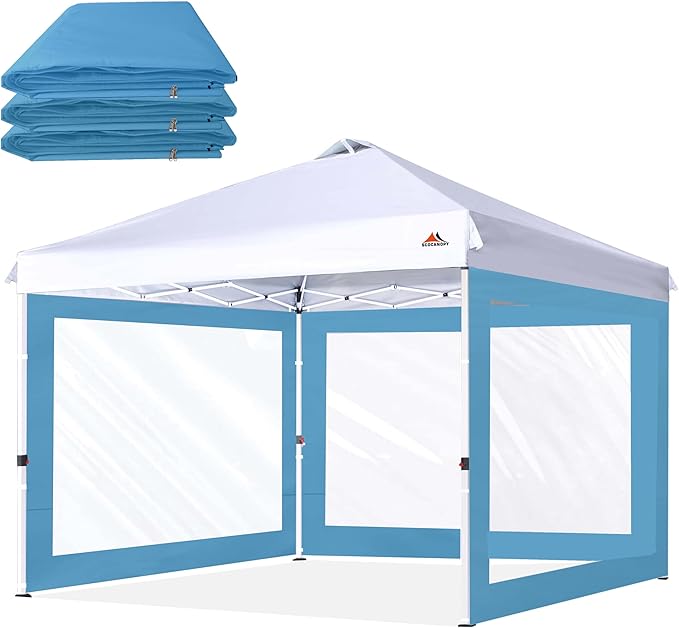 SCOCANOPY Clear Window Sidewall for 10x10 Canopy Frame, 3 Pack Sunwalls Only,(Turquoise)