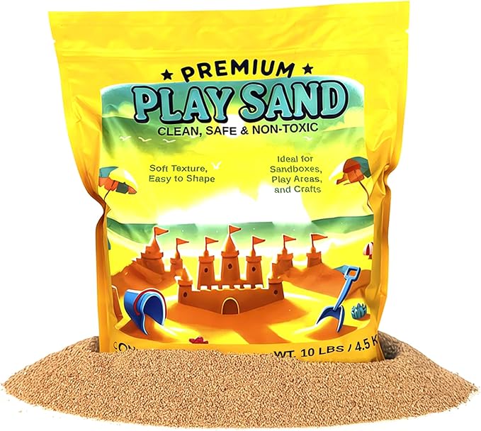 Play Sand for Kids - 10 lbs, Soft & Non-Toxic Natural Sand for Indoor and Outdoor Use