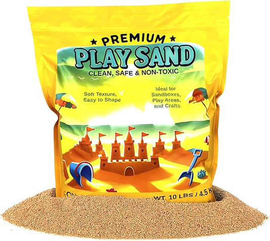 Play Sand for Kids - 10 lbs, Soft & Non-Toxic Natural Sand for Indoor and Outdoor Use