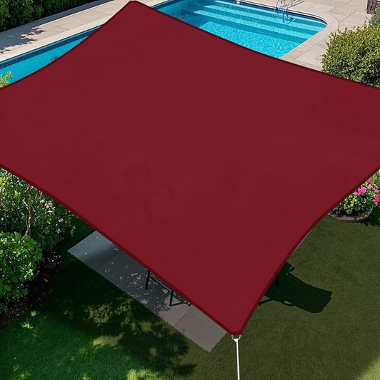 E&K Sunrise 11' x 12' Waterproof Sun Shade Sail Outdoor Rectangle Canopy Shade Cover UV Block for Pergola Patio Backyard Garden Deck (Red)