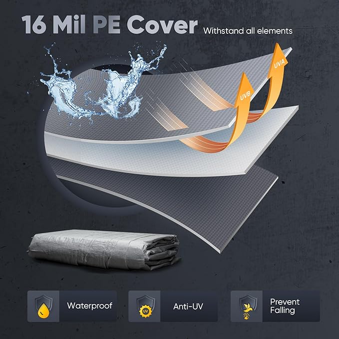 Quictent 20x20 ft Heavy Duty 2 Car Carports with Side Zipper Doors & Snowproof Steel Cables & Ventilated Windows, Waterproof Storage Shelter for Car, Boat, Outdoor Equipment, Gray