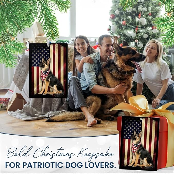 FLAGWIX Christmas German Shepherd Gifts for Women Men - Acrylic Ornaments 2025 for Christmas Tree Decorations - Dog Gifts for Dog Lovers, German Shepherd Gift for Animal Lovers Women