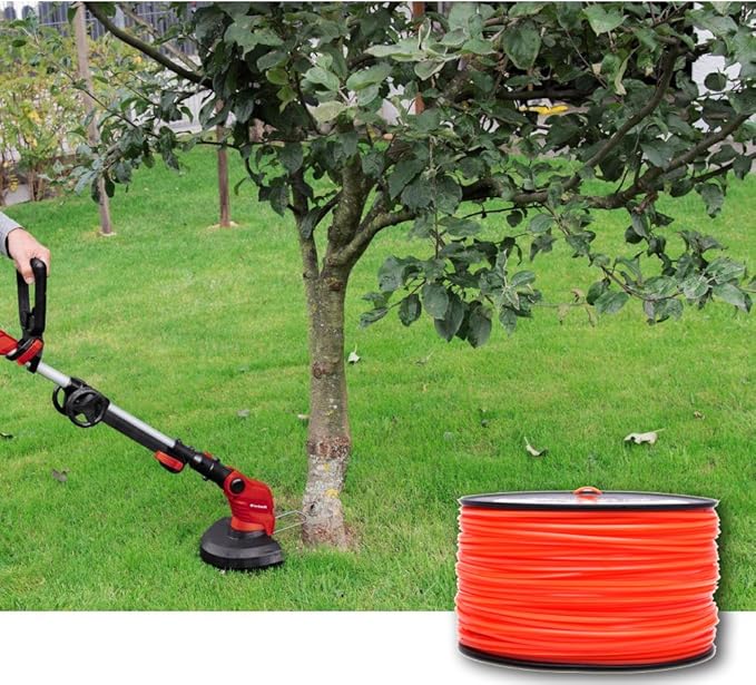 A ANLEOLIFE 5-Pound Commercial Square .095-Inch-by-1280-ft String Trimmer Line in Spool,with Built-in Line Cutter, Orange